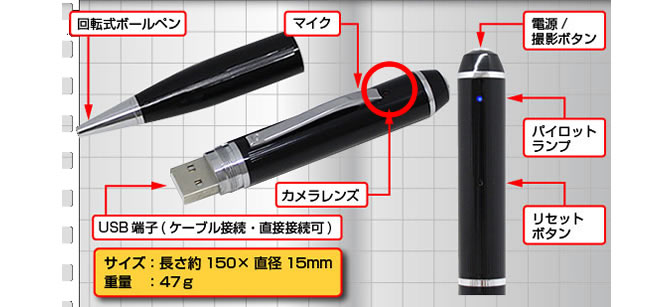 ペン型カメラ