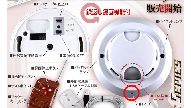 火災報知器型カメラ